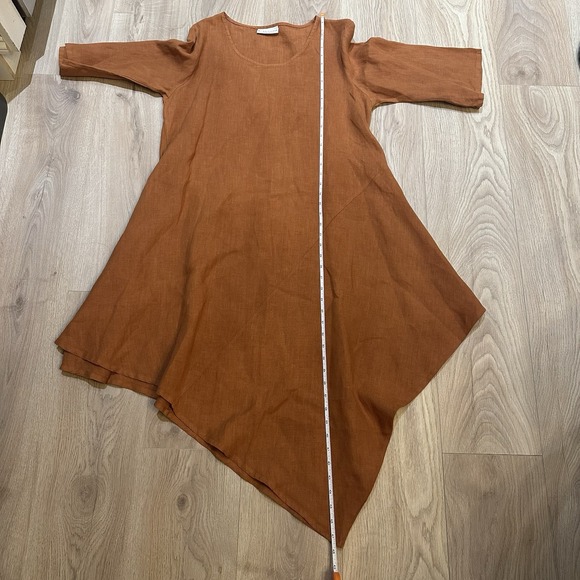 Bryn Walker Naida Tunic Dress S Rust Asymmetrical Oversized Lagenlook Artsy EUC - Picture 6 of 8